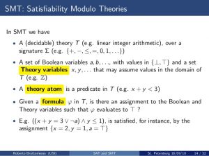Satisfiability modulo theories and their relevance to cyber-security